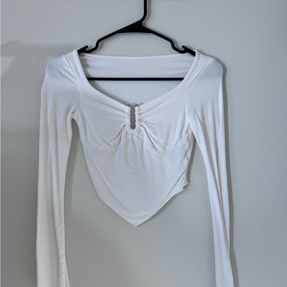 Elegant White Long Sleeve Top